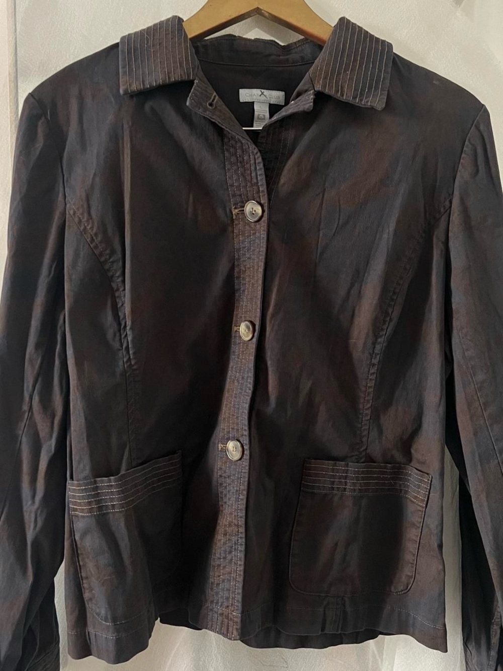 Charter Club Brown Button-Front Women's Jacket
